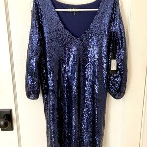 Lulus moment to shine Navy sequin dress size small